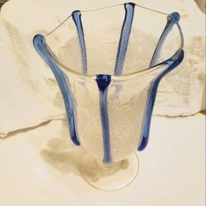 Blue & Pink Studio Art Glass Vase